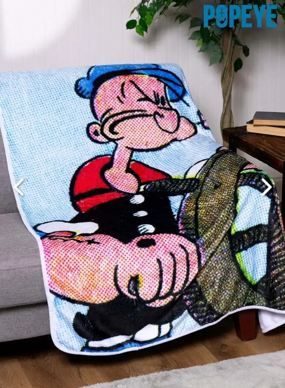 Popeye The Sailor 60x48 Comfy Throw Blanket Soft New Nwt Warm